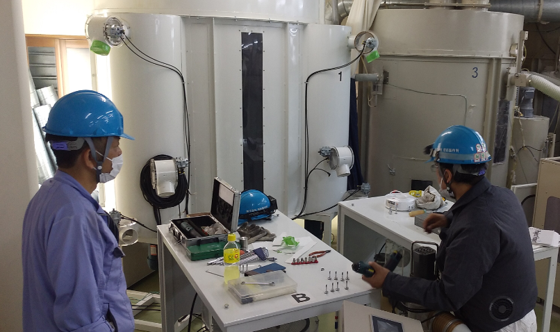 中古機器の点検整備と移設調整工事